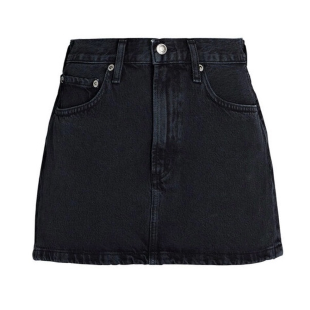 Agoldd black denim skirt size 25, like new!
